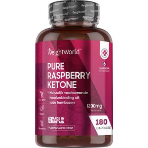 Raspberry Ketone Pure - 1200 mg 180 capsules - 100% pure frambozen ketonen