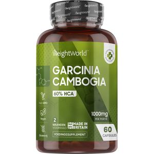 WeightWorld Garcinia Cambogia Pure - 1000mg - 60 Capsules voor 2 maanden