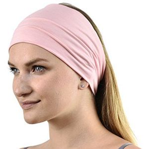 Jasmine Silk Unisex bamboe hoofdband haarband haarband, roze, Eén maat