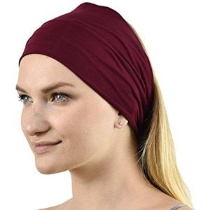 Jasmine Silk Unisex zijden hoofdband haarband, Bourgondy, one size