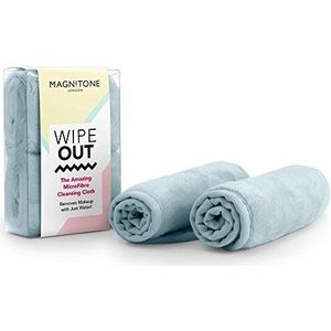 Magnitone London WipeOut Microfiber reinigingsdoekjes voor gezichtsreiniging en make-up - grijs