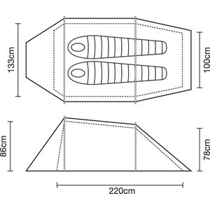 Terra Nova Starlite 2 - Tunneltent - 2 persoons - groen