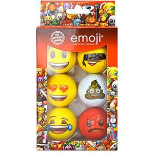 Emoji Volwassen 6-delige set nieuwe leuke golfballen, multicoloured, 6