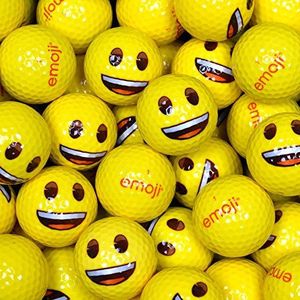 Emoji golfballen voor volwassenen, set van 48 nieuwe smiley-gezicht, geel, 48, EMGBB001#1-48PK