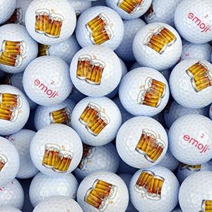 Emoji Unisex 48 stuks bier nieuwigheid golfballen, wit