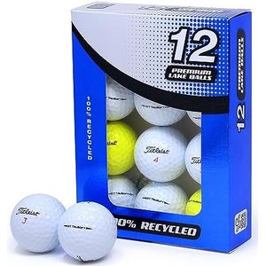 Second Chance DT Trusoft, DT TRUSOFT Lake Golfballen, uniseks, klasse A, 12 stuks, wit/geel, 12 stuks