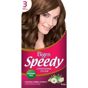 Bigen Speedy Conditioning Colour | Bedekt grijs haar in 10 min | Zonder ammoniak | Met natuurlijke kruidenextracten - Warm Kastanje Nr. 3