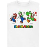 T-Shirt met Korte Mouwen voor kinderen Super Mario Running Pose Wit
