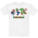 T-Shirt met Korte Mouwen voor kinderen Super Mario Running Pose Wit