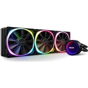 Nzxt Kraken X73 RGB 360 mm - RL-KRX73-R1 - AIO RGB CPU vloeistofkoeling - Draaiend oneindig spiegelonderwerp - Verbeterde pomp - RGB-connector - Aer RGB V2 120mm-radiatorventilators (3 meegeleverd),zwart