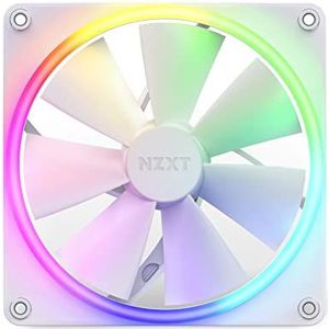 NZXT F140 RGB Fans - RF-R14SF-W1 - Advanced RGB Lighting Customization - Whisper Quiet Cooling - Single (RGB Fan & Controller REQUIRED & NOT INCLUDED) - 140mm Fan - White