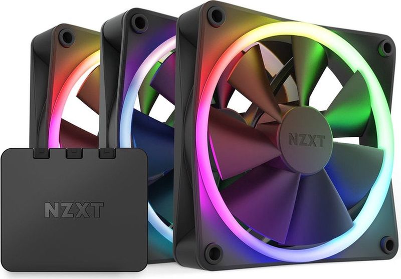 NZXT F120 RGB Triple Pack Ventilators en RGB controller 3 x RGB zwart