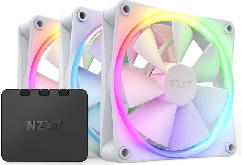 NZXT F120RGB - Ventilators en controller - 3 x 120 mm - RGB - 3 stuks - wit