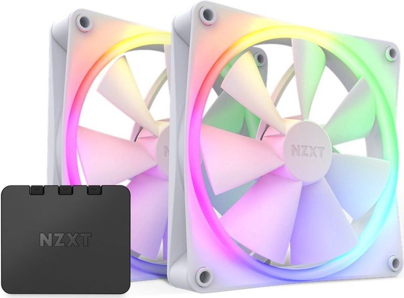 NZXT - F140 RGB TWIN - Ventilator - Wit - 140 mm - 2 Stuks