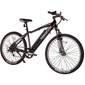 Swifty Mountainbike met accu, half intergrated in het frame, uniseks, volwassenen, zwart, eenheidsmaat