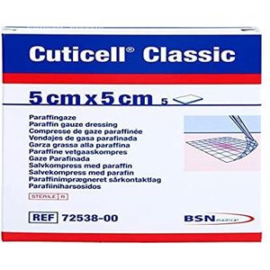 Cuticell Classic 5 x 5 cm Paraffingaze, 5 st. Wond gaas
