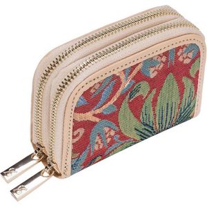 Signare - Portemonnee Credit Card Houder - Gobelin - Strawberry Thief Red - William Morris