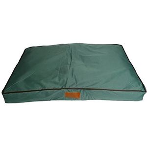Ellie-Bo Groot hondenbed met waterdichte hoes, groen, met bruine biezen, voor hondenkooi van 91,4 cm