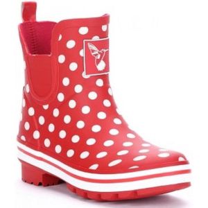 Evercreatures Enkel regenlaarzen Rode Stip Meadow