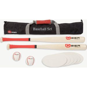 Ubergames - Honkbal Set - ECO Hardhout - Geleverd met Luxe Tas - Complete Set