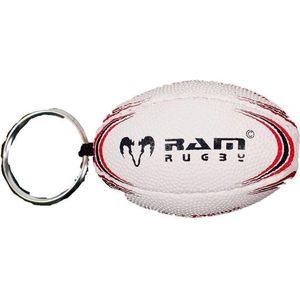 Rugbybal sleutelhanger - 6cm - Rood/wit