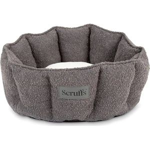 Scruffs Boucle Cat Bed - Comfortabele ronde kattenmand - Slate Grey