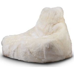 Extreme Lounging - b-bag mighty-b sheepskin - zitzak voor volwassenen - voor binnen - zacht & comfortabel - 100% schapenvacht - Ivory