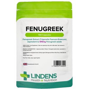 Fenegriek Zaad Extract 610 Mg 100 Capsules Trigonella Foenum-Graecum