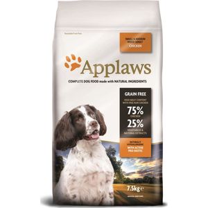 Applaws Natural Complete Droogvoer voor volwassen honden, kleine en middelgrote honden, kip, 7,5 kg (1 stuk)