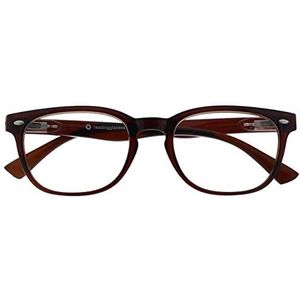 UV Reader Bruin Leesbril Ontwerper Stijl Mannen Vrouwen Scharnieren Met Veer UVR015 +1,00