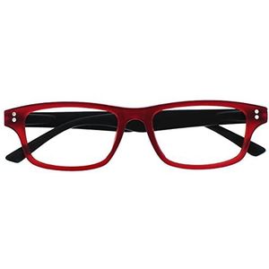 UV Reader Rubber Rode Zwarte Leesbril Mens Womens Lente Scharnieren UVR033 +2.00
