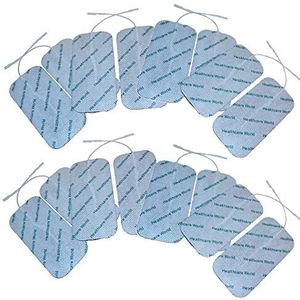 Grote elektroden compatibel met TENS EMS prikkelstroomapparaten, 16 stuks, 100 mm x 50 mm van Healthcare World®