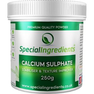 Calcium Sulfaat - 250 gram - Calcium Sulphate - Calciumsulfaat - Gips (food grade) - Hersluitbare Pot - Recycled Plastic