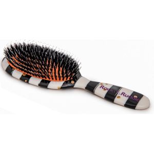 Haarborstel Black & White Stripes With Gold Dots