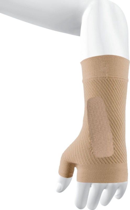 OS1st WS6 polsbandage maat M – naturel – carpaal tunnel syndroom – polspijn – artritis – verbetert de bloedsomloop – vermindert zwelling – ondersteuning van medische kwaliteit – vochtafvoerend - naadloos