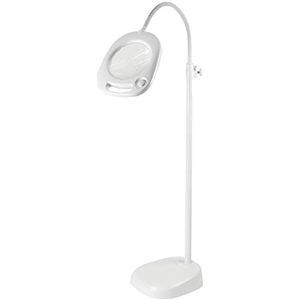 PURElite LED vergrotende vloerlamp, verstelbare tafellamp, wit, op netstroom of batterij