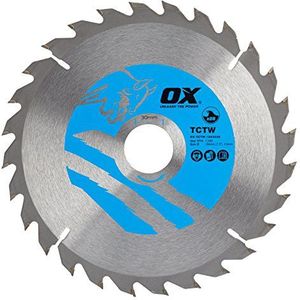 OX OX-TCTW Hout Cutting Circular 184/ ATB Saw Blade, zilver/blauw, 28 Teeth ATB 28 theeth Atb