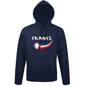 supportershop Sweat capuchon voor volwassenen, marineblauw, Frankrijk voetbal
