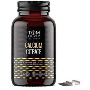 Tom Oliver Nutrition - Calcium (Citraat) - Zeer Absorbeerbaar Calciumcitraatsupplement (90 Capsules)