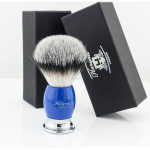 Haryali London Shaving Brush - scheerkwast - Scheerschuimborstel voor een soepele en zachte traditionele scheerbeurt - Matblauwe kleur - Perfect met elk scheerschuim of scheerzeep