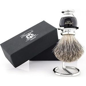 Haryali London Scheerkwast – scheerkwast – elegant en uniek design – scheerkwast van scheerhaar – elegante zwarte kleur – een perfect assortiment voor je scheerset