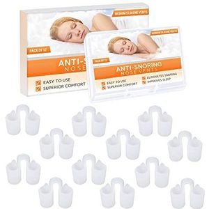 Neusspreider voor meer ruimte in de neus om ademshalingsproblemen te verlichten (Verpakking met 12 Medium maten) Zachte siliconen ventilatiegaatjes - Een eenvoudige snurkoplossing voor neussnurkers - Herbruikbaar snurkapparaat van Mobi Lock