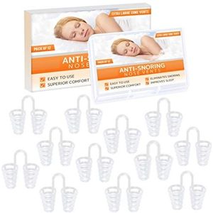 Neusspreider voor meer ruimte in de neus om ademshalingsproblemen te verlichten (Verpakking met 12 XL maten) harde siliconen ventilatiegaatjes - Een eenvoudige snurkoplossing voor neussnurkers - Herbruikbaar snurkapparaat van Mobi Lock