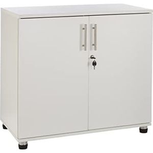 MMT Furniture Ltd witte opbergkast - multifunctionele kast - 2-deurs kantoorkast - dossierkast met legplanken - opbergkast (80D x 45W x 73H inch)