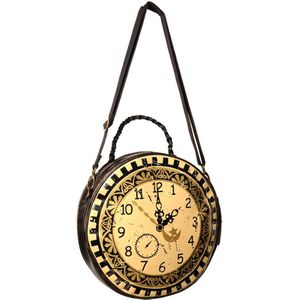 Banned Schoudertas Clock Circular Bruin - (bxhxd) ca. 28cm x 28cm x 8,0cm