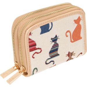 Signare Portemonnee - Creditcardhouder Pasjes - Gobelin - Cheeky Cat