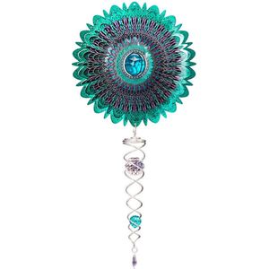 Windspinner, Spin Art, Crystal Mandala Space Artist Crystal Tail, ACTMSP0800, totale lengte 60cm