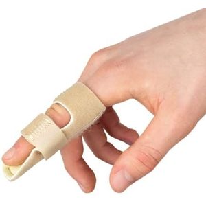 Actesso Neopreen Vinger Ondersteuning Splint - Mallet Brace voor Trigger Vinger en Ligament Pijn (Beige)