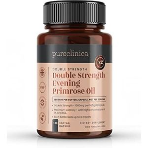 Pureclinica Supreme Strength Teunisbloemolie (18 maanden levering - 540 capsules) - 1000 mg 80% linolzuur. De hoogste concentratie linolzuur & gamma linolezuur van elke EPO