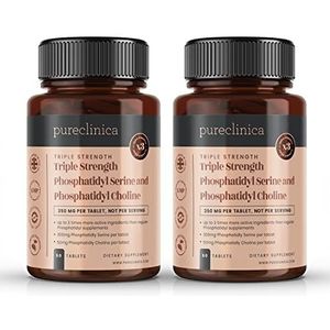 Driedubbel Strerke Fosfatidylserine en Fosfatidylcholine x 120 tabletten (2 flessen van 60) - 4 maanden voorraad